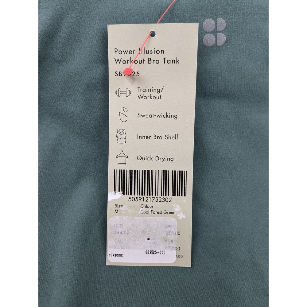 Sweaty Betty Power Illusion Workout Bra Tank - Sage - Picture 3 of 6